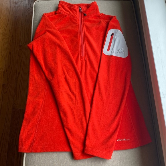 Eddie Bauer First Ascent Fleece 1/4 Zip Red Medium - Picture 1 of 6